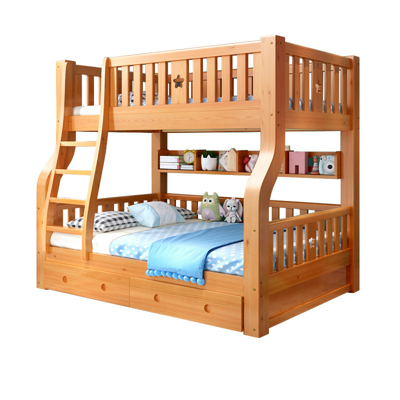 Scandinavian Solid Wood Slat No Theme Storage Natural Bunk Bed