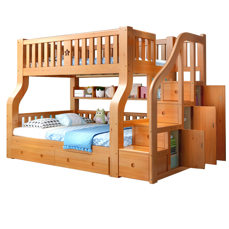 Scandinavian Solid Wood Slat No Theme Storage Natural Bunk Bed