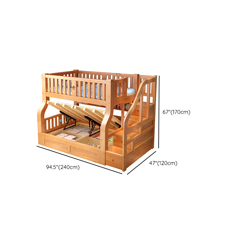 Scandinavian Solid Wood Slat No Theme Storage Natural Bunk Bed