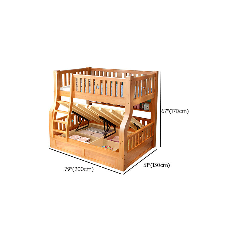 Scandinavian Solid Wood Slat No Theme Storage Natural Bunk Bed