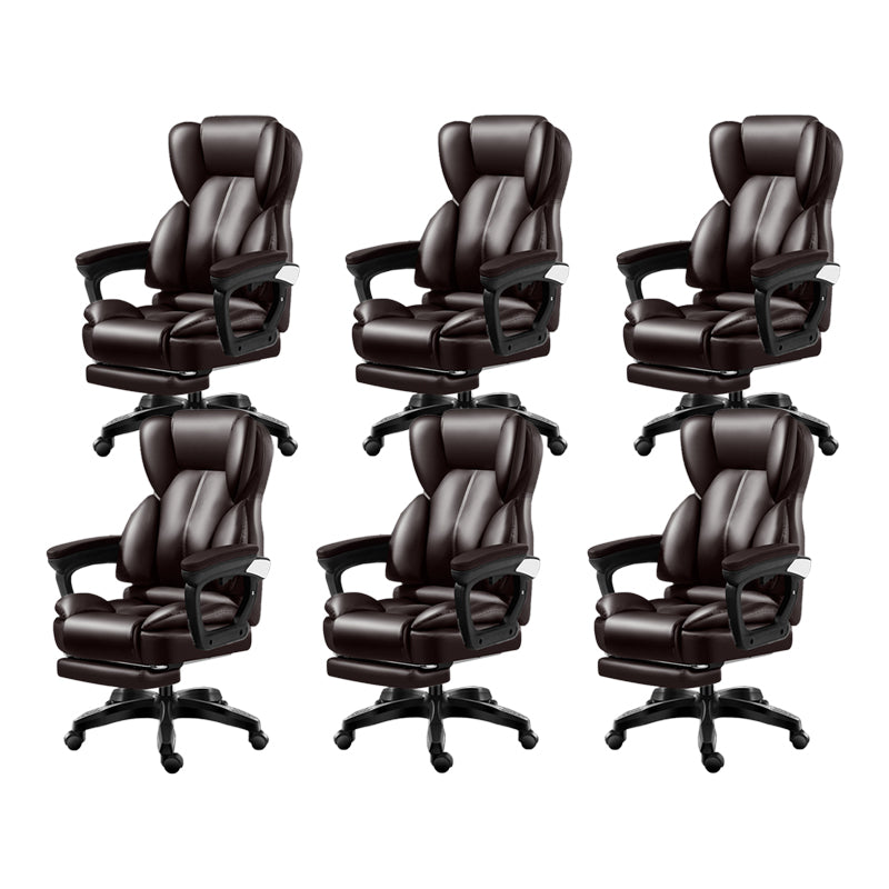 Modern Swivel Chair Adjustable Seat Height Faux Leather Office Chair with Wheels