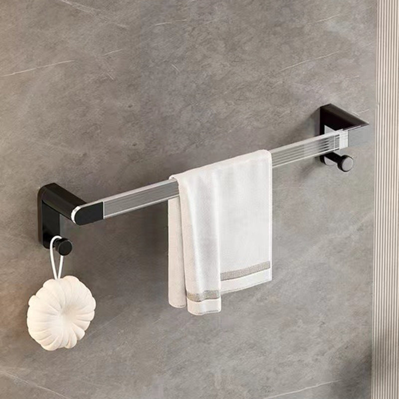 Matte Black Bathroom Hardware Set Metal & Acrylic Bath Shelf/Towel Bar/Robe Hooks