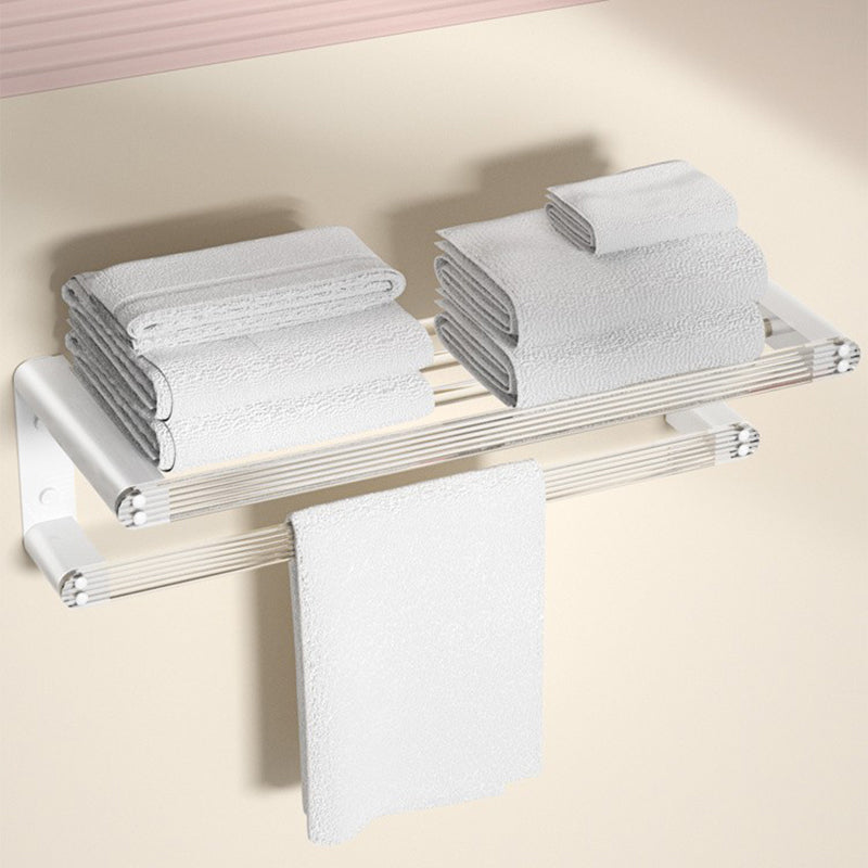 White & Clear Acrylic Bathroom Accessory Set with Towel Bar/Paper Holder/Robe Hook