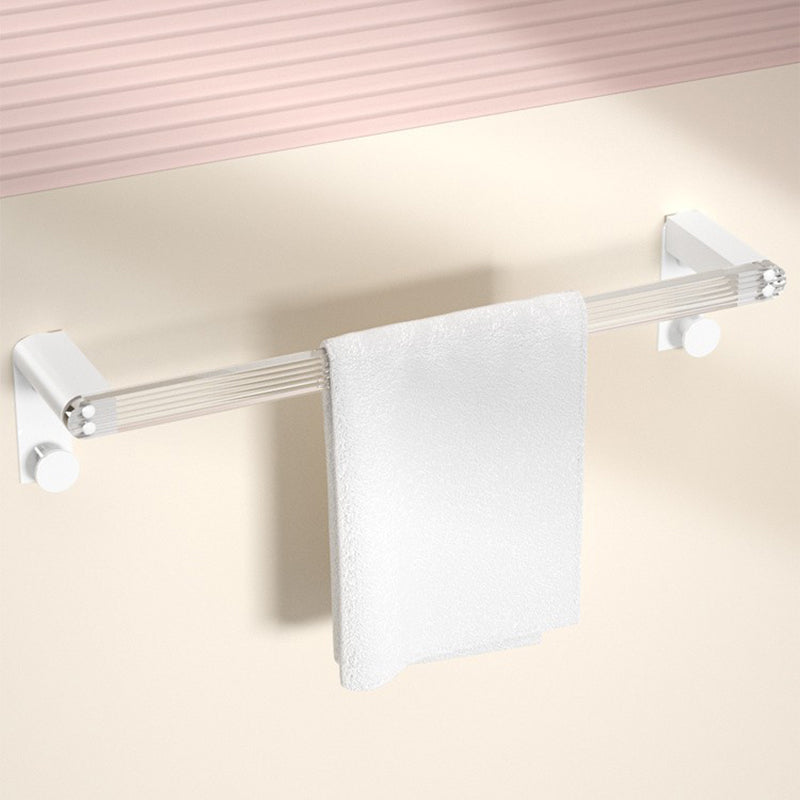 White & Clear Acrylic Bathroom Accessory Set with Towel Bar/Paper Holder/Robe Hook