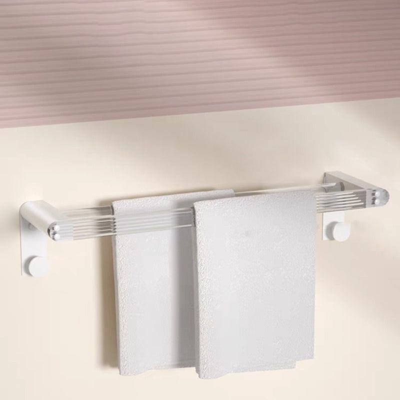 White & Clear Acrylic Bathroom Accessory Set with Towel Bar/Paper Holder/Robe Hook