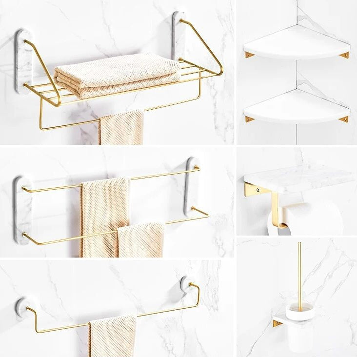 Modern Bathroom Accessory As Individual Or As a Set in Marble and Metal