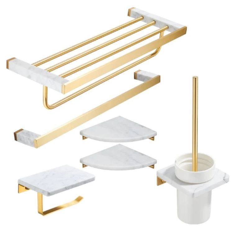 Modern Bathroom Accessory As Individual Or As a Set in Marble and Metal