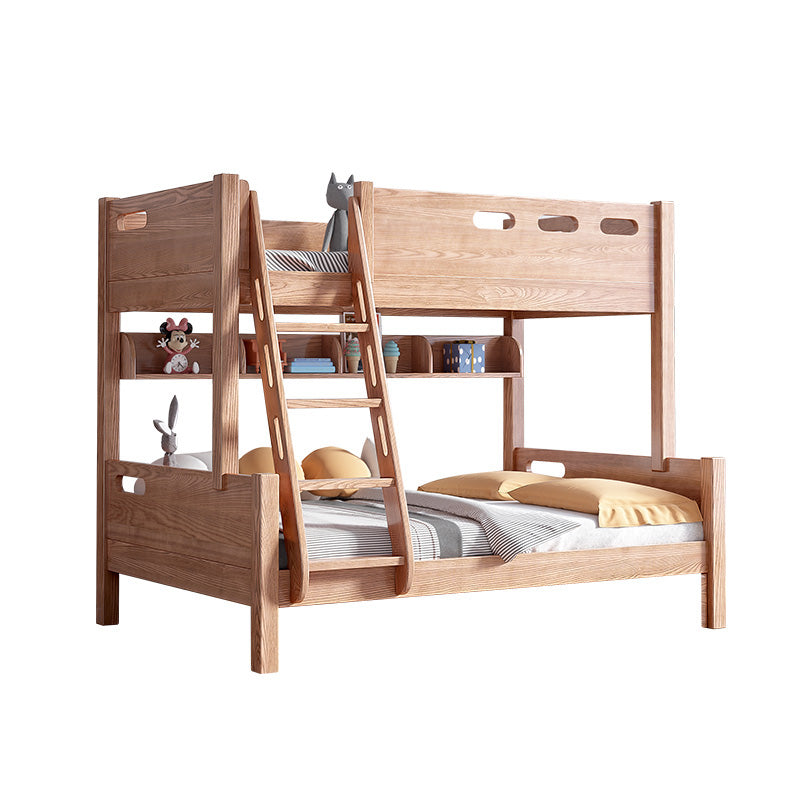 Traditional Solid Wood Panel Headboard No Theme with Guardrail Kids Bed