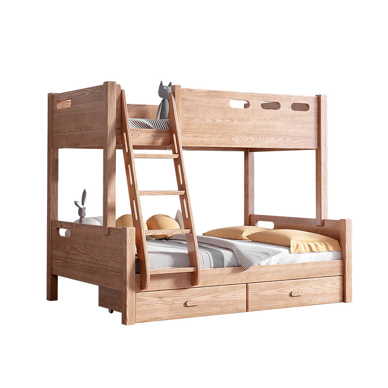 Traditional Solid Wood Panel Headboard No Theme with Guardrail Kids Bed