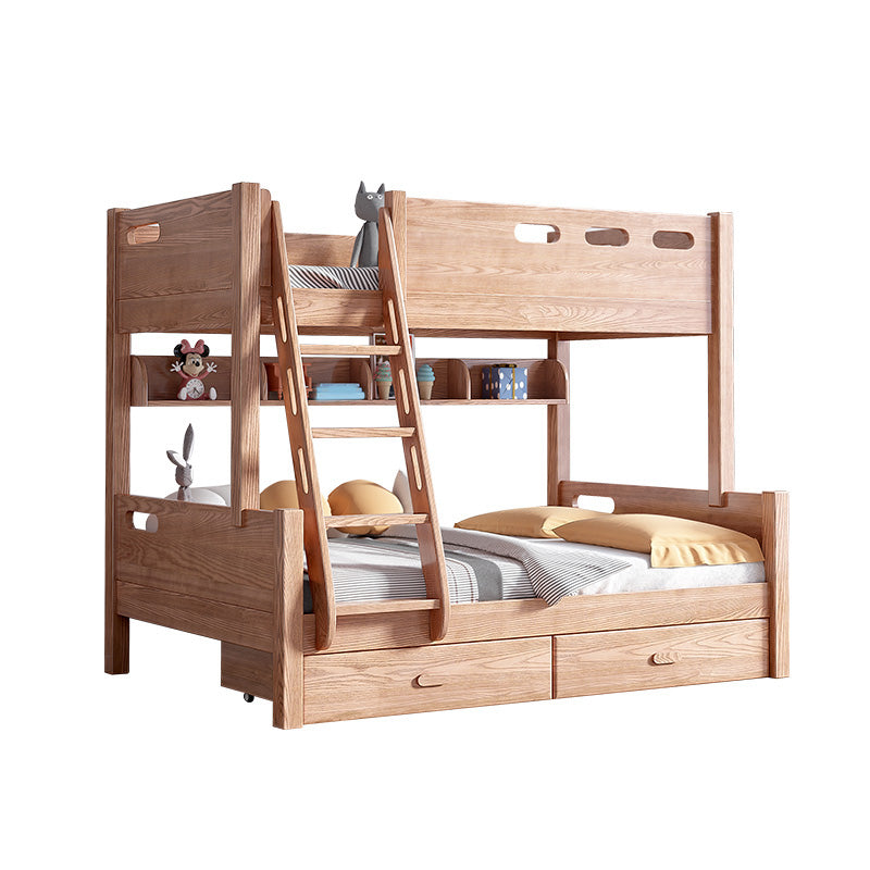 Traditional Solid Wood Panel Headboard No Theme with Guardrail Kids Bed