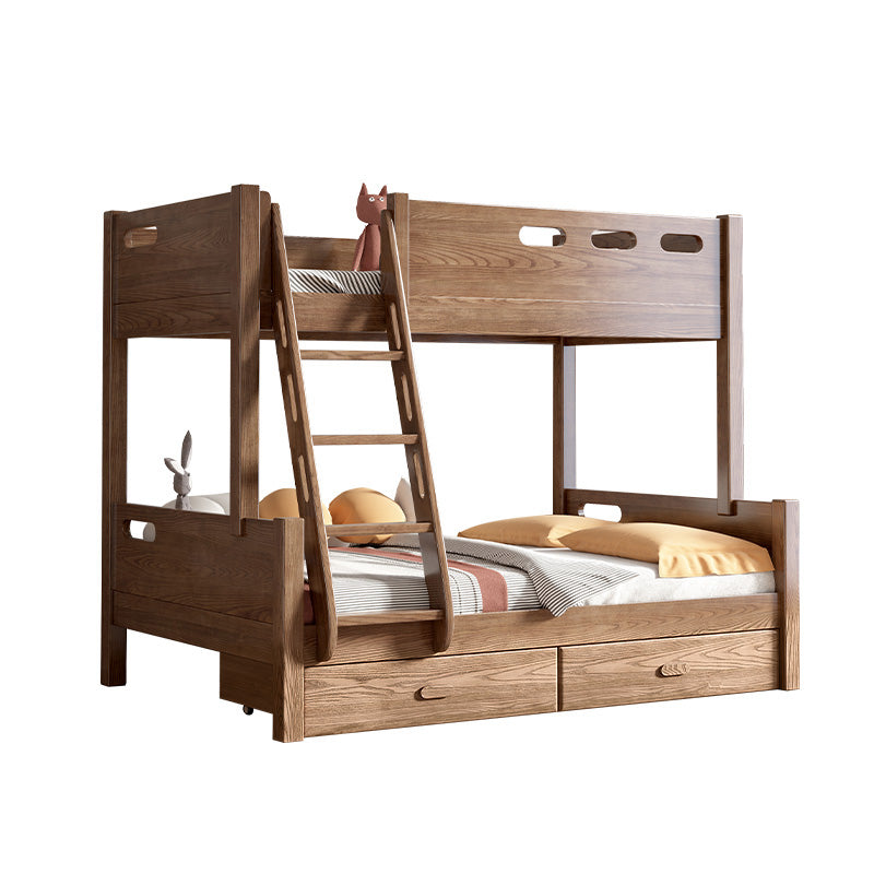 Traditional Solid Wood Panel Headboard No Theme with Guardrail Kids Bed