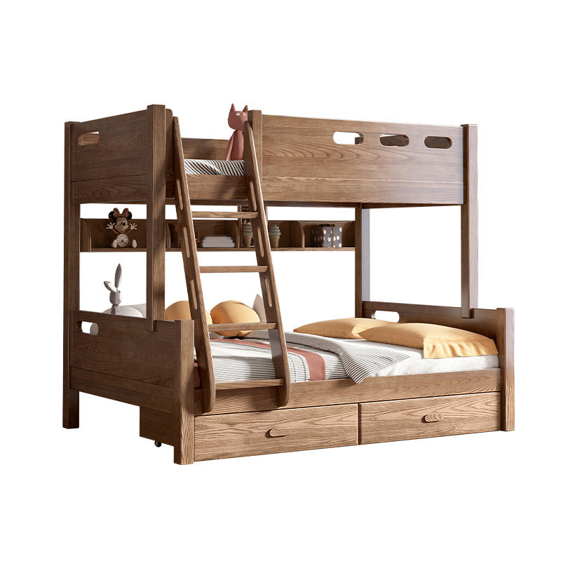 Traditional Solid Wood Panel Headboard No Theme with Guardrail Kids Bed