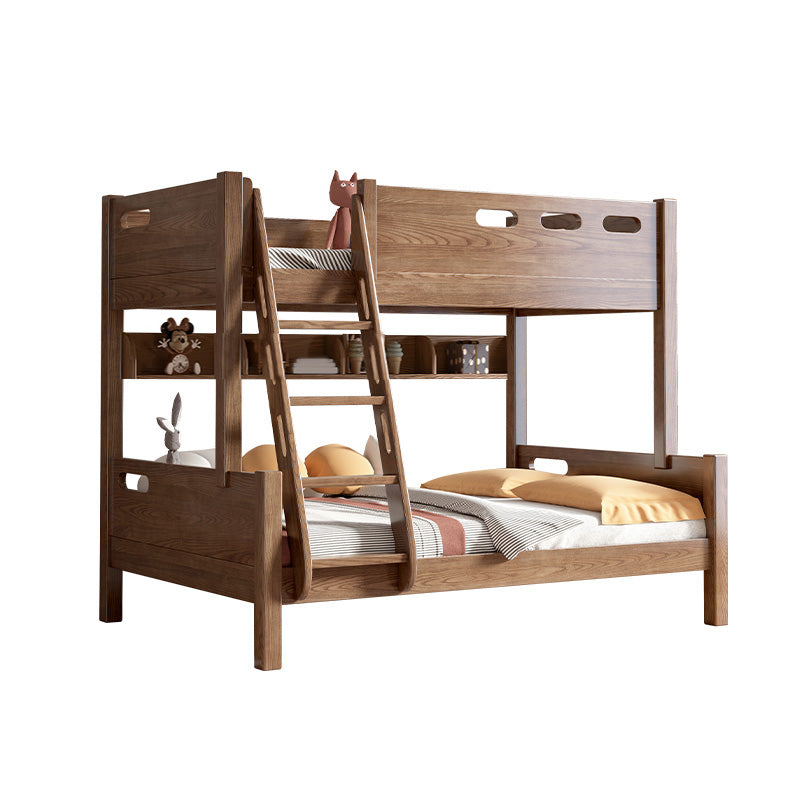 Traditional Solid Wood Panel Headboard No Theme with Guardrail Kids Bed