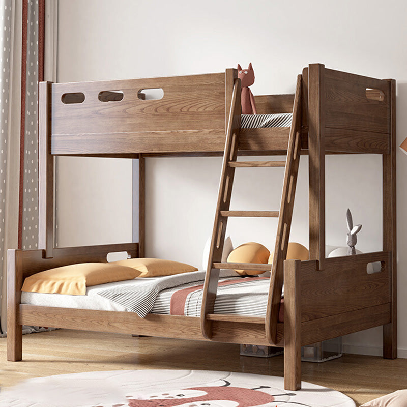 Traditional Solid Wood Panel Headboard No Theme with Guardrail Kids Bed