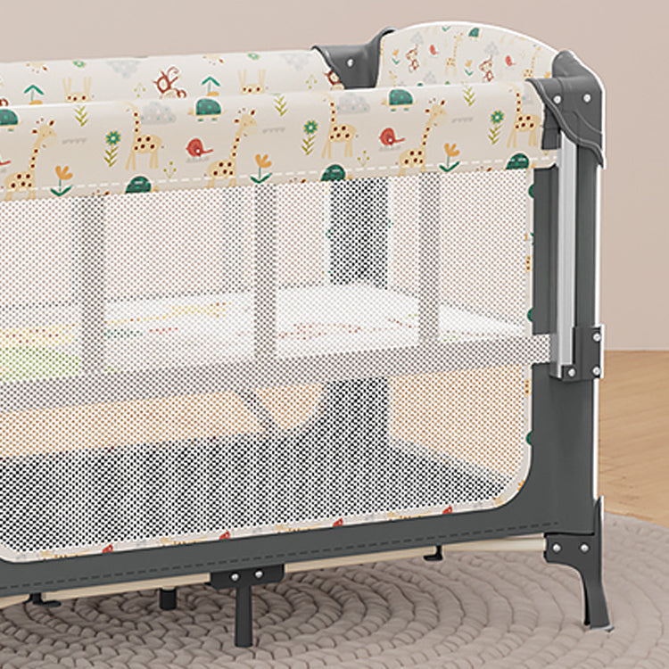 Plastic Convertible Baby Crib Nursery Crib with Mattress and Wheels