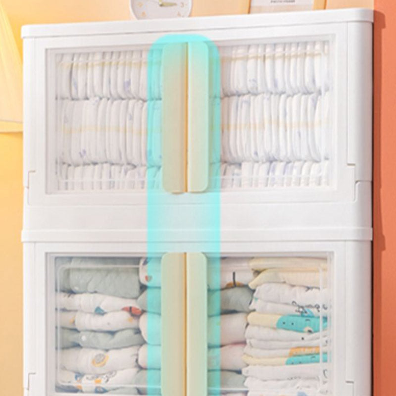 Modern Style Plastic Kids Closet Bedroom Youth Armoire with Garment Rod