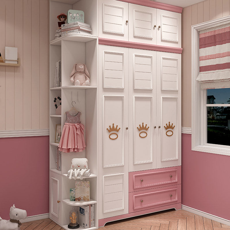 Modern Style Wood Kids Closet Bedroom Youth Armoire with Garment Rod