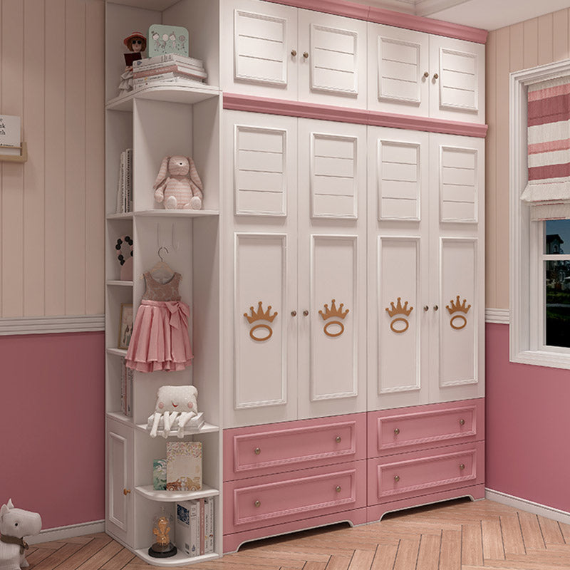 Modern Style Wood Kids Closet Bedroom Youth Armoire with Garment Rod