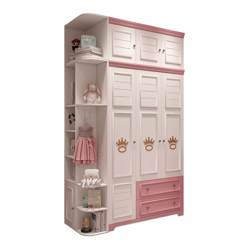 Modern Style Wood Kids Closet Bedroom Youth Armoire with Garment Rod