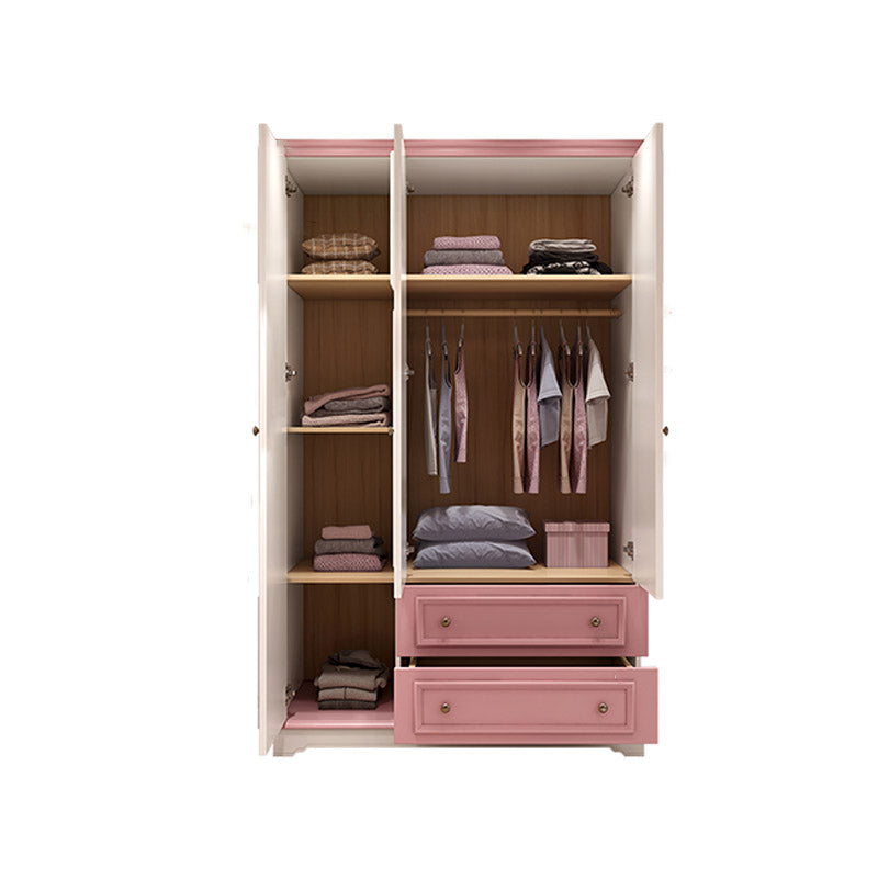 Modern Style Wood Kids Closet Bedroom Youth Armoire with Garment Rod