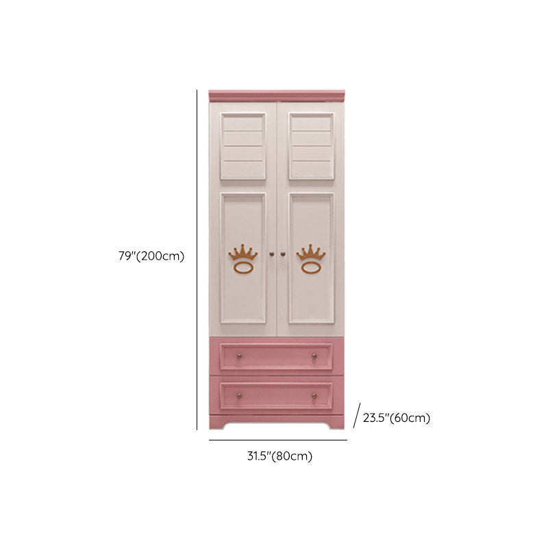 Modern Style Wood Kids Closet Bedroom Youth Armoire with Garment Rod