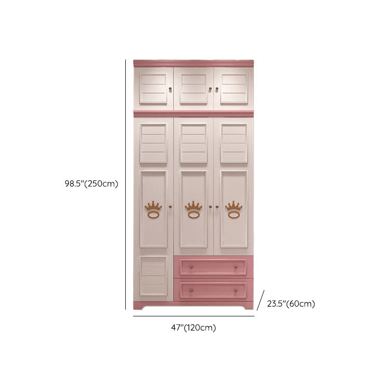 Modern Style Wood Kids Closet Bedroom Youth Armoire with Garment Rod