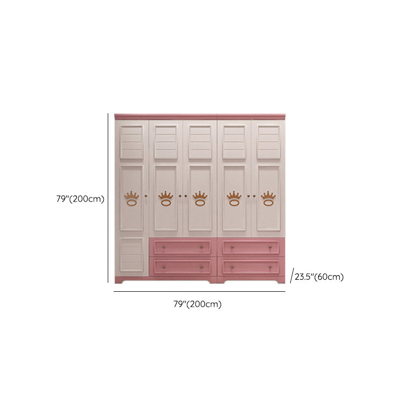 Modern Style Wood Kids Closet Bedroom Youth Armoire with Garment Rod