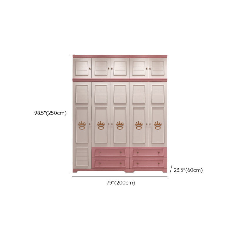 Modern Style Wood Kids Closet Bedroom Youth Armoire with Garment Rod