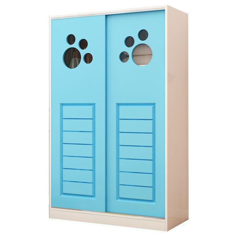 Manufactured Wood Kids Closet Modern Style Wardrobe Closet with Sliding Door