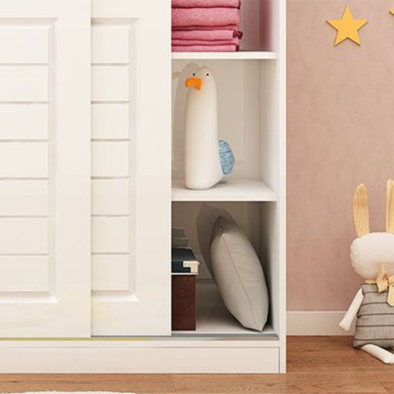 Manufactured Wood Kids Closet Modern Style Wardrobe Closet with Sliding Door