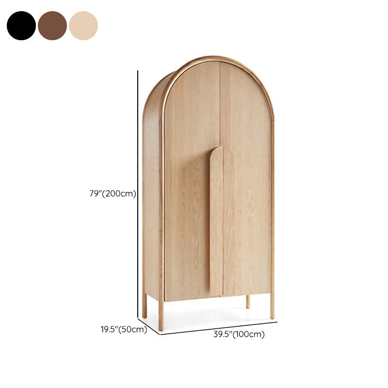 Ash Solid Wood Kids Closet Modern 4-Shelf Wardrobe Closet for Home