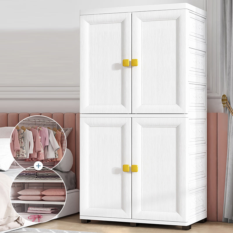 Contemporary Plastic Wardrobe White Colour Bedroom Kids Closet