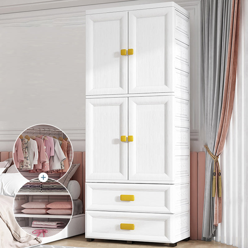 Contemporary Plastic Wardrobe White Colour Bedroom Kids Closet