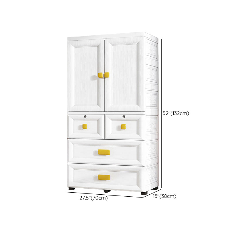 Contemporary Plastic Wardrobe White Colour Bedroom Kids Closet