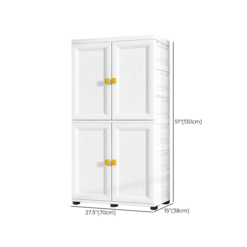 Contemporary Plastic Wardrobe White Colour Bedroom Kids Closet