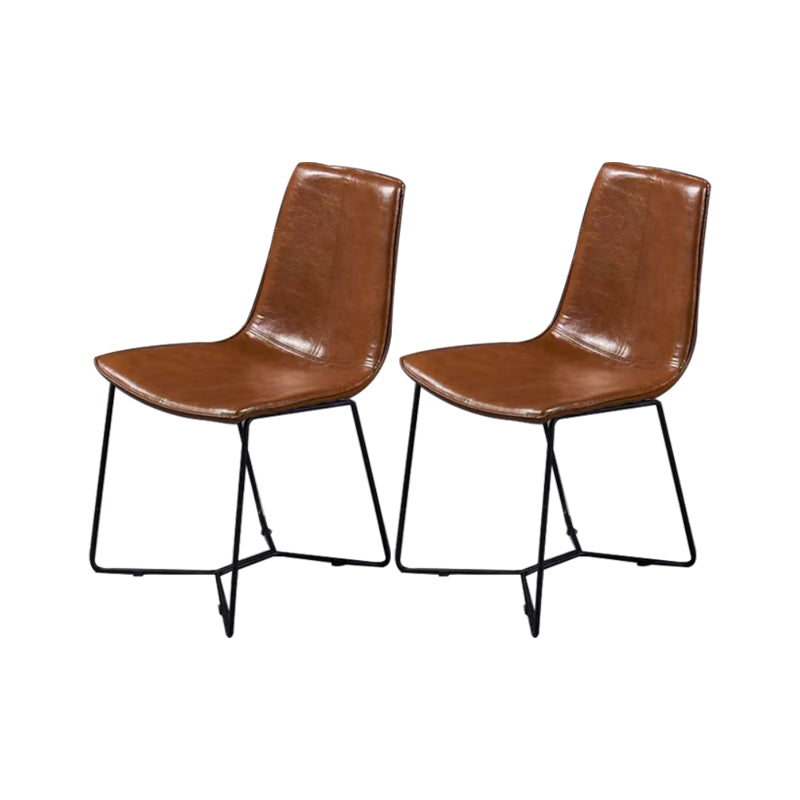 Industrial Kitchen Dining Side Chair Faux Leather Parsons Chair