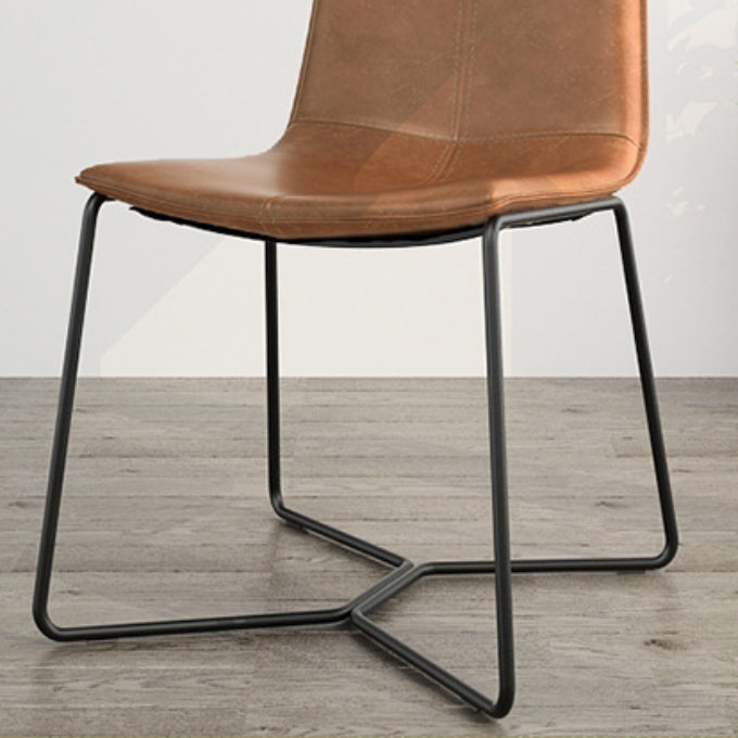 Industrial Kitchen Dining Side Chair Faux Leather Parsons Chair