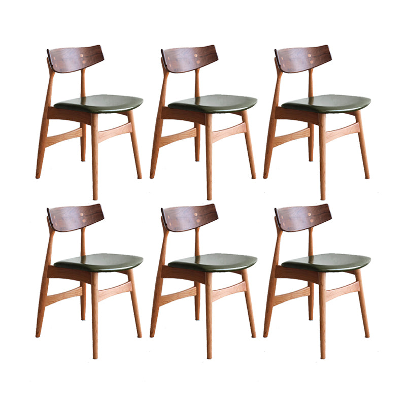 Solid Wood Contemporary Dining Chair Open Back Dining Side Chair