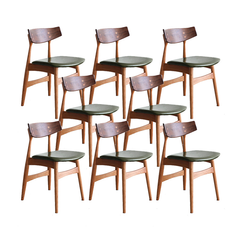 Solid Wood Contemporary Dining Chair Open Back Dining Side Chair