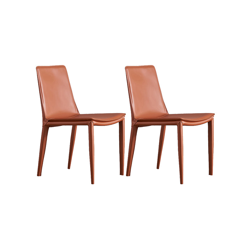 Contemporary Faux Leather Dining Chairs Parsons Chair with Upholstered