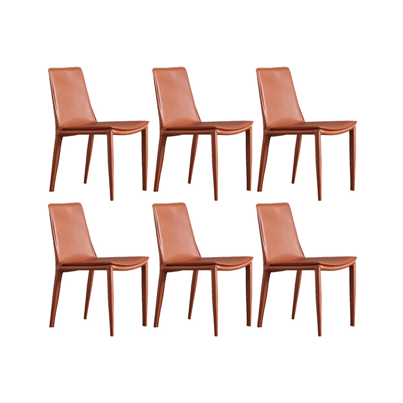 Contemporary Faux Leather Dining Chairs Parsons Chair with Upholstered