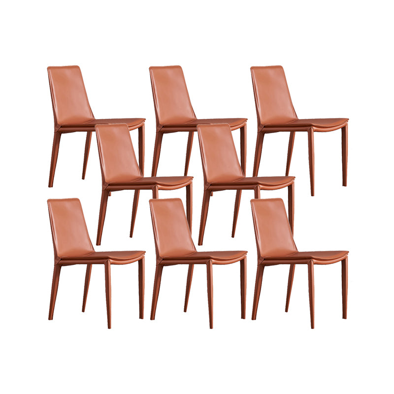 Contemporary Faux Leather Dining Chairs Parsons Chair with Upholstered