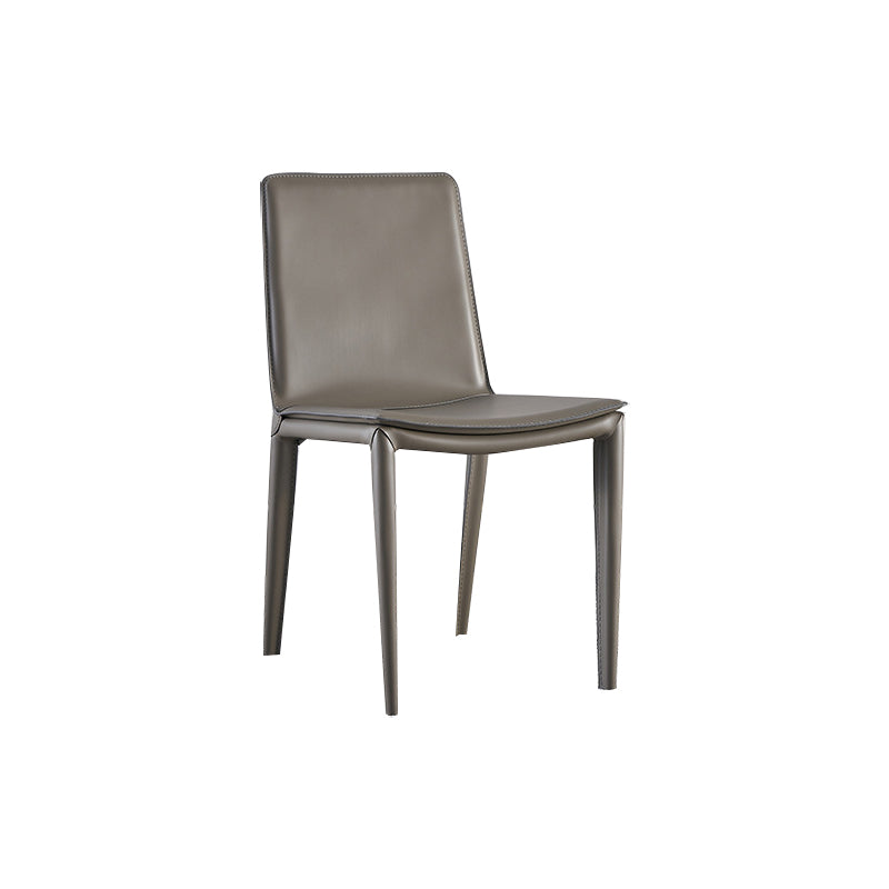 Contemporary Faux Leather Dining Chairs Parsons Chair with Upholstered