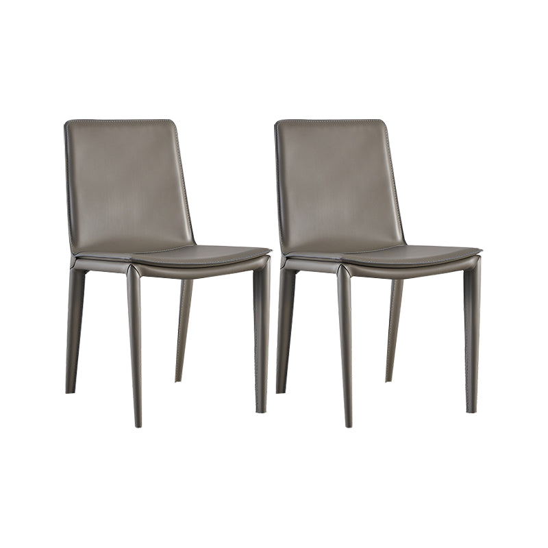 Contemporary Faux Leather Dining Chairs Parsons Chair with Upholstered