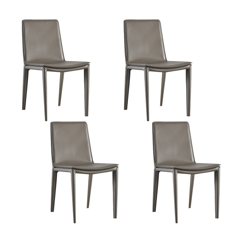 Contemporary Faux Leather Dining Chairs Parsons Chair with Upholstered