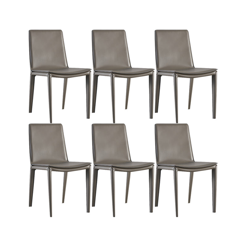 Contemporary Faux Leather Dining Chairs Parsons Chair with Upholstered