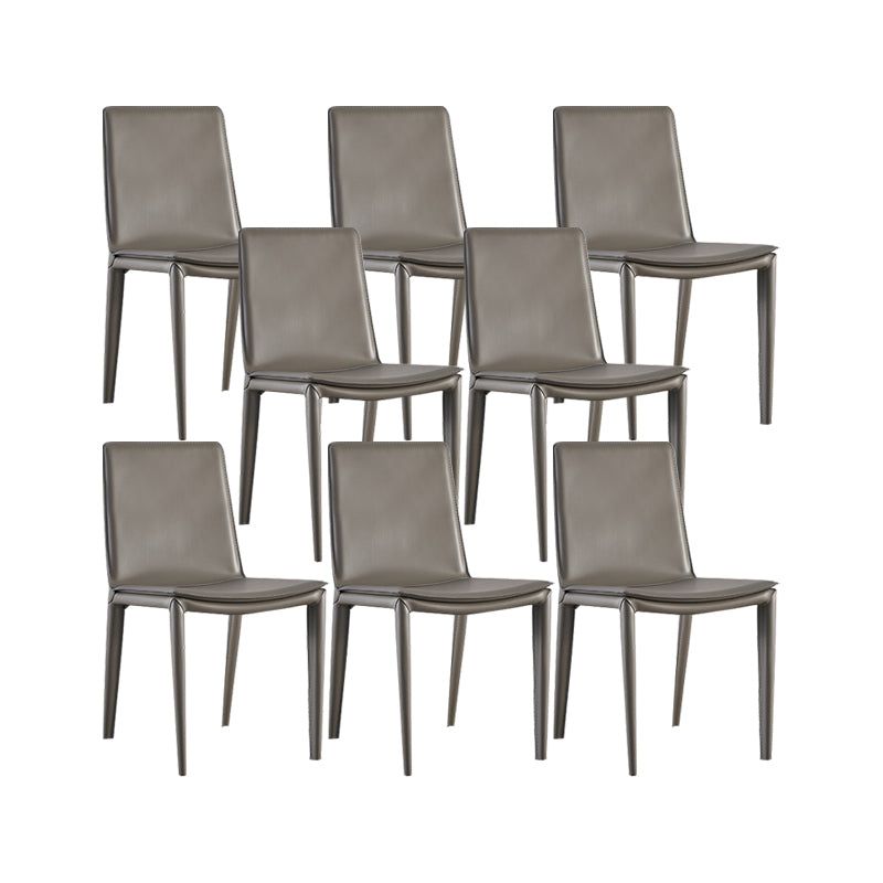 Contemporary Faux Leather Dining Chairs Parsons Chair with Upholstered