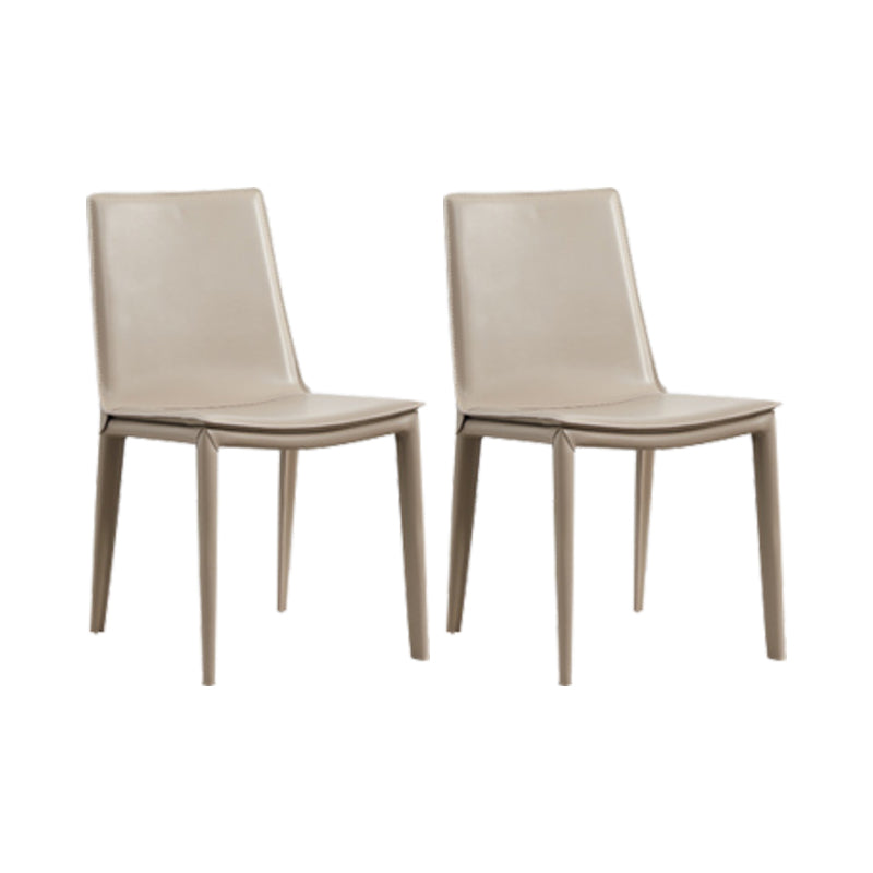 Contemporary Faux Leather Dining Chairs Parsons Chair with Upholstered