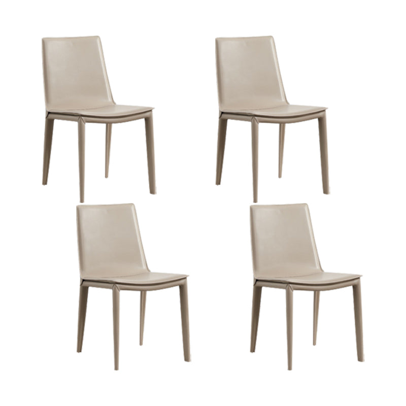 Contemporary Faux Leather Dining Chairs Parsons Chair with Upholstered