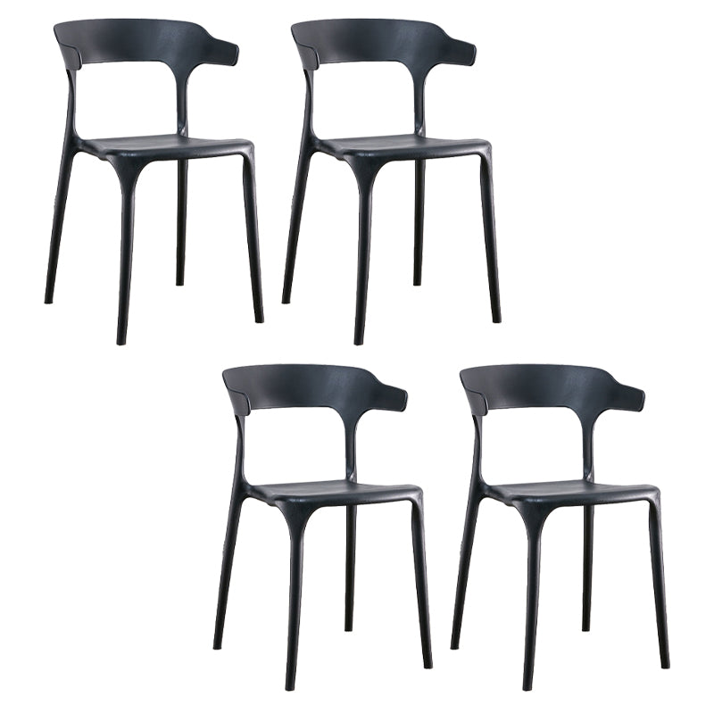 Modern Plastic Dining Chair Open Back Arm Chair for Dining Room